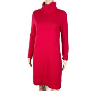 Vineyard Vines Red Cowl Neck Cashmere Blend Dress